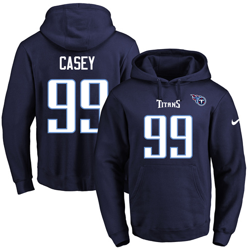 Nike Titans #99 Jurrell Casey Navy Blue Name & Number Pullover NFL Hoodie